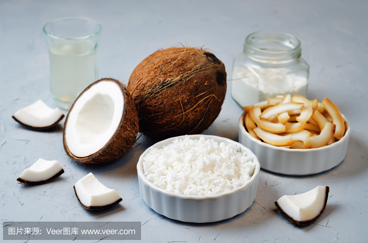 椰子菜的列表。椰子芯片;椰子汁;椰子黃油和椰子片